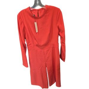 NWT Lemon and Buzz Women's Dress Size L Long Sleeve Red Career Office Work